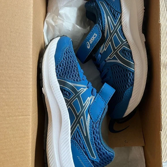 ASICS Contend 7 Kids Blue Running Shoes - Picture 1 of 5